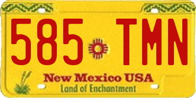 NM license plate 585TMN