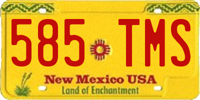 NM license plate 585TMS