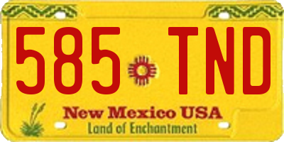 NM license plate 585TND