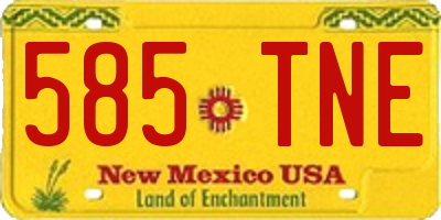 NM license plate 585TNE