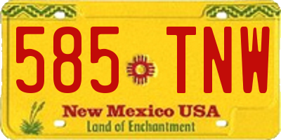 NM license plate 585TNW