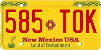 NM license plate 585TOK