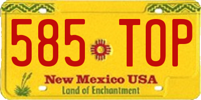 NM license plate 585TOP