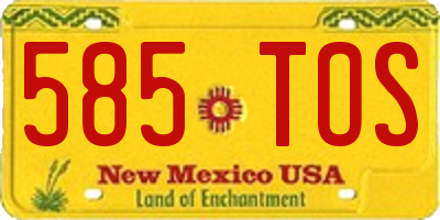 NM license plate 585TOS