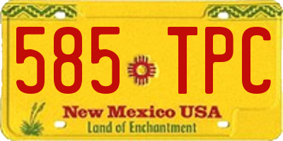NM license plate 585TPC