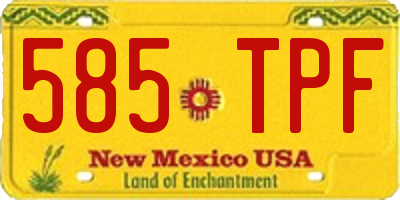 NM license plate 585TPF