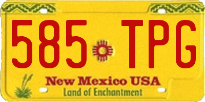 NM license plate 585TPG