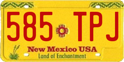 NM license plate 585TPJ