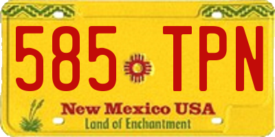 NM license plate 585TPN