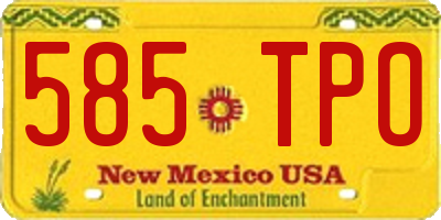 NM license plate 585TPO