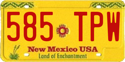 NM license plate 585TPW