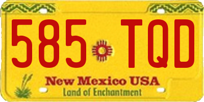 NM license plate 585TQD