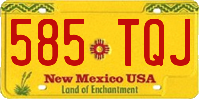 NM license plate 585TQJ