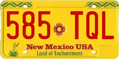 NM license plate 585TQL