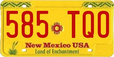 NM license plate 585TQO