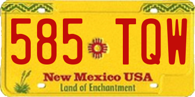 NM license plate 585TQW