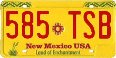 NM license plate 585TSB