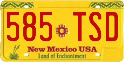 NM license plate 585TSD