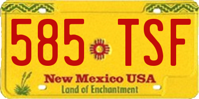 NM license plate 585TSF