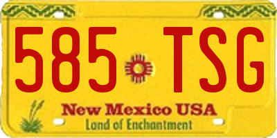 NM license plate 585TSG
