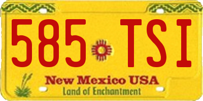 NM license plate 585TSI