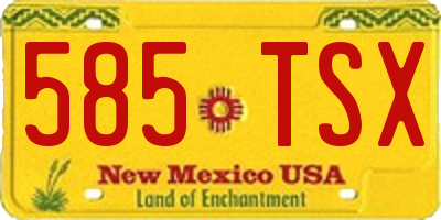 NM license plate 585TSX