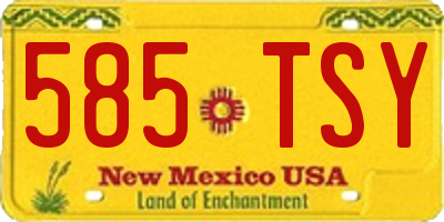 NM license plate 585TSY