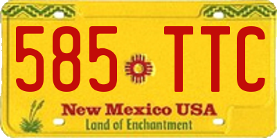 NM license plate 585TTC