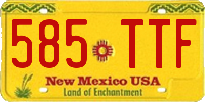 NM license plate 585TTF
