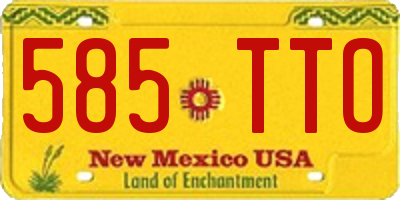 NM license plate 585TTO