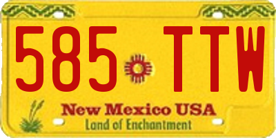 NM license plate 585TTW