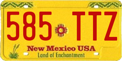 NM license plate 585TTZ