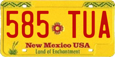 NM license plate 585TUA