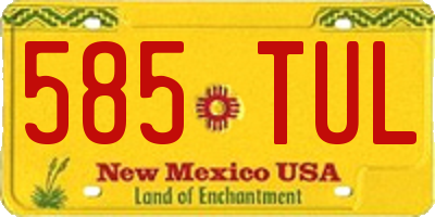 NM license plate 585TUL