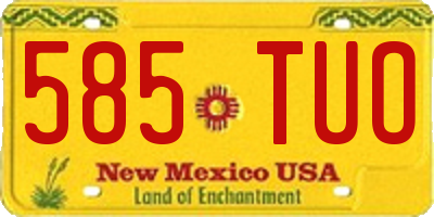 NM license plate 585TUO