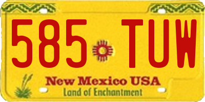 NM license plate 585TUW