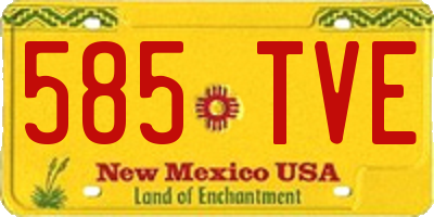 NM license plate 585TVE