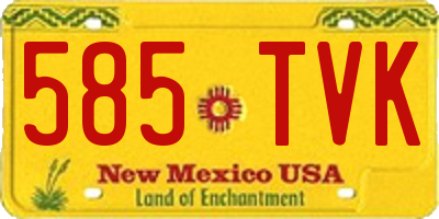 NM license plate 585TVK