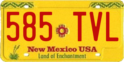 NM license plate 585TVL