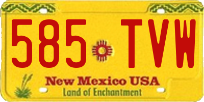 NM license plate 585TVW
