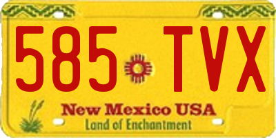 NM license plate 585TVX