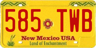 NM license plate 585TWB