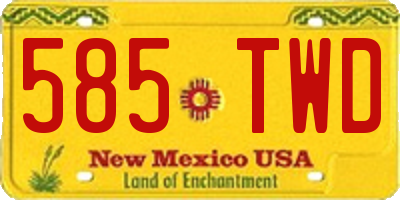 NM license plate 585TWD
