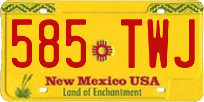 NM license plate 585TWJ