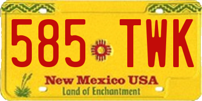 NM license plate 585TWK