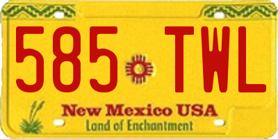 NM license plate 585TWL