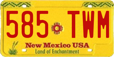 NM license plate 585TWM