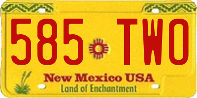 NM license plate 585TWO