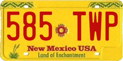 NM license plate 585TWP