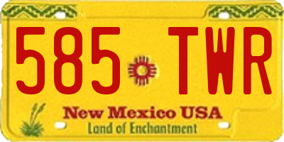 NM license plate 585TWR